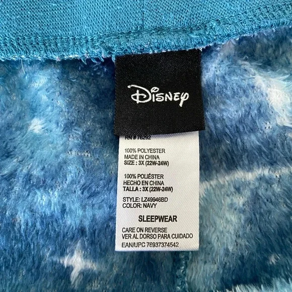Disney women’s plush Stitch theme patterned pajama pants —‎ size 3X - Picture 7 of 7